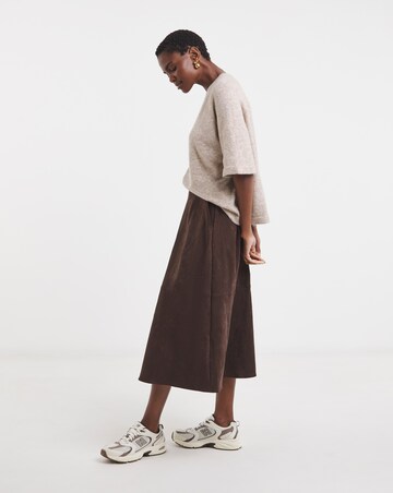 Suedette Midi Circle Skirt