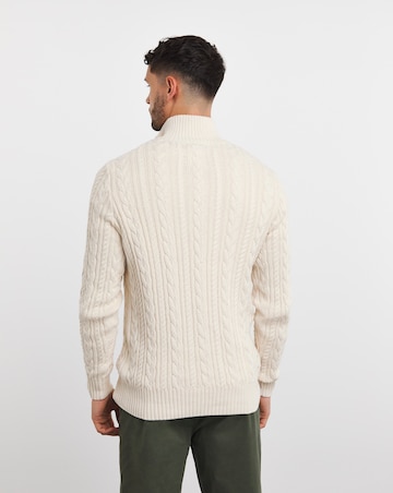 Ecru Cable Knit 1/4 Zip