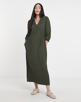 Textured Jersey Collared Dress