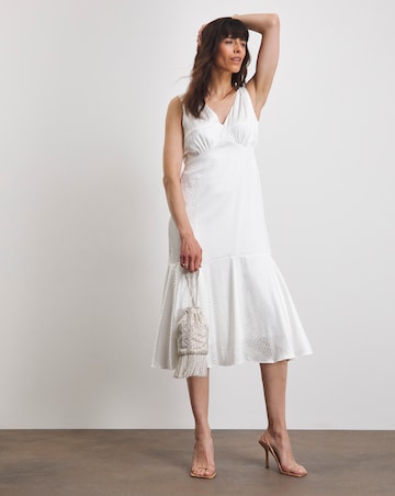 Joanna Hope Ivory Jacquard Bridal Midi Dress