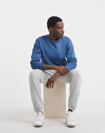 Relaxed Fit Garment Dyed Crew Sweatshirt- Blue