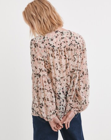 Georgette Blouson Sleeve Tie Detail Blouse
