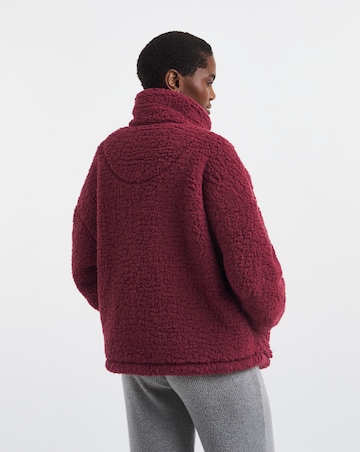 Pretty Secrets Quarter Zip Fleece Snuggle Top Burgundy
