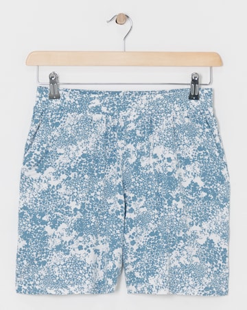 Blue Print Jersey Shorts