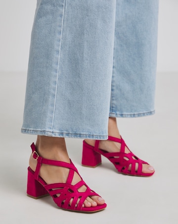 Calm Multi Strap Block Heel Sandals - Wide Fit (E)