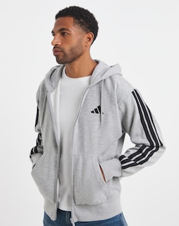 adidas 3 Stripes Fleece Full Zip Hoodie