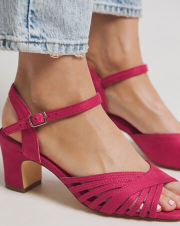 Gloria Strap Detail Low Heel Sandal - Extra Wide Fit (EEE)