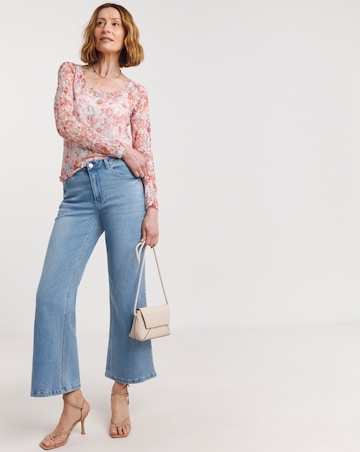 Printed Lace Long Sleeve Top