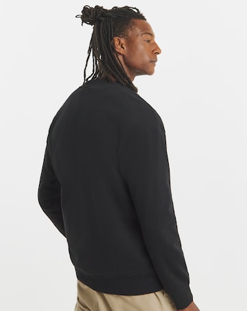 Relaxed Crew Neck Sweatshirt- Black
