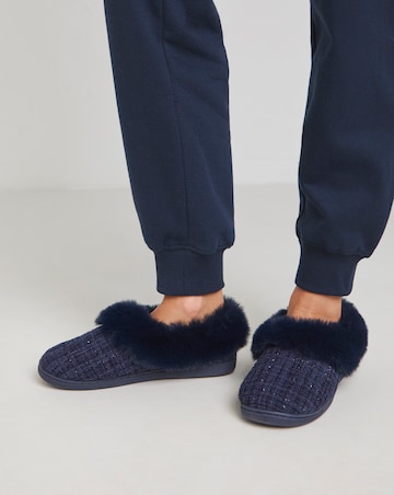 Marigold Fluffy Slipper - Wide Fit (E)