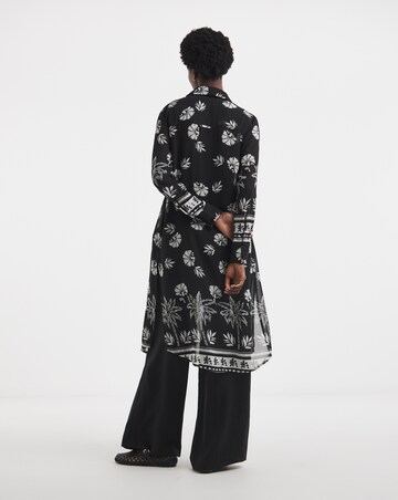 Printed Longline Shirt With Side Splits