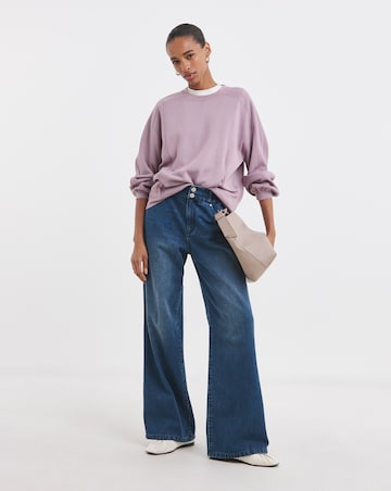 Elderberry Crew Neck Seam Detail Pocket Sweatshirt