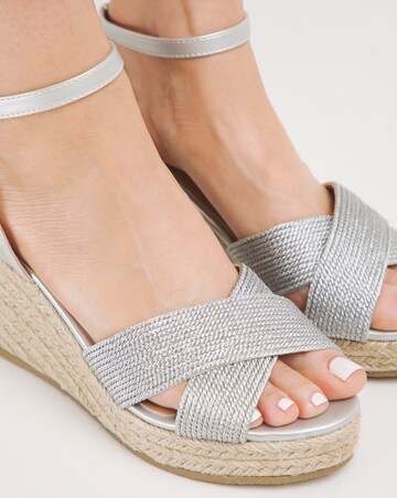 Malibu Crossover Wedge Espadrille Sandals Extra Wide EEE Fit