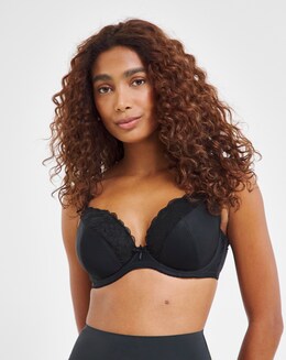 Pretty Secrets Ivy Lace Plunge Bra (B-F) Black
