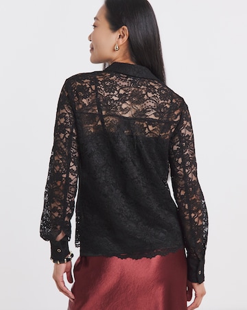 Lace Scallop Hem Shirt