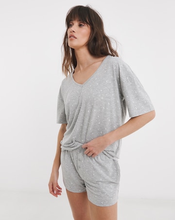 Pretty Lounge Moon & Star Print Pyjama Shortie Set