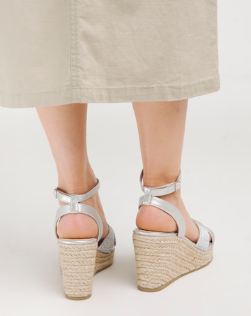 Malibu Crossover Wedge Espadrille Sandals Extra Wide EEE Fit