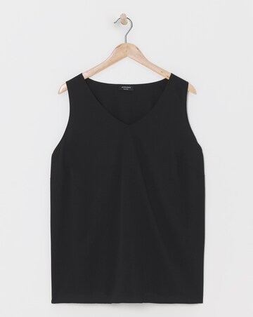 Black V Neck Woven Vest