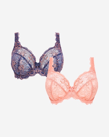Pretty Secrets 2 Pack Ella Lace Full Cup Wired Bras B-K