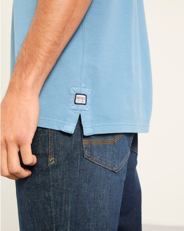FatFace Short Sleeve Pique Polo (Regular & Tall) - Blue