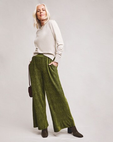Julipa Wide Leg Crinkle Velour Trouser