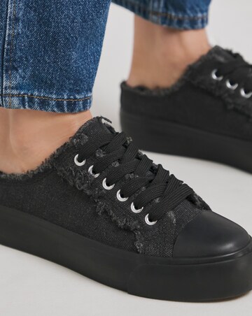 Bowie Raw Edge Slip on Trainers - Wide Fit (E)