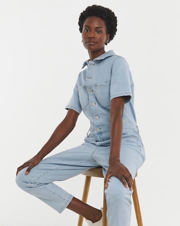 Blue Belted Waist Jumpsuit