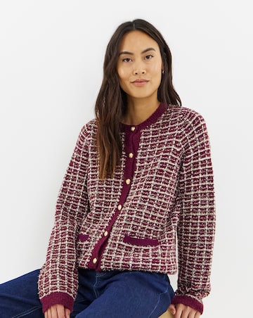 Cherry Lurex Cardigan
