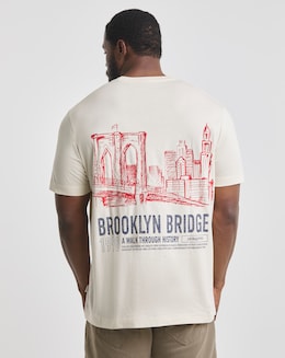 Jack &amp; Jones Brooklyn Back Graphic T-Shirt - Cream