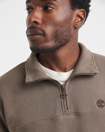 Timberland 1/4 Zip Sweatshirt - Brown