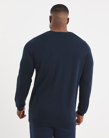 Dark Navy Cotton Crew Neck Jumper