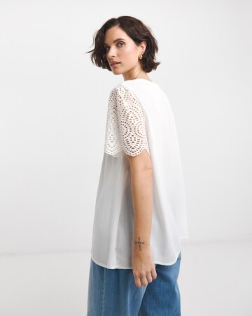 Crinkle Crochet Trim Top