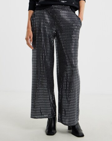 Silver Hot Fix Wide Leg Trouser