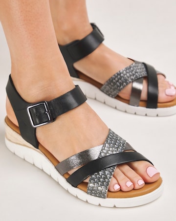 Sinead Leather Crossover Sandal Extra Wide EEE Fit