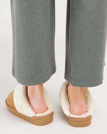Albza Suede Closed Toe Slippers - Wide Fit (E)