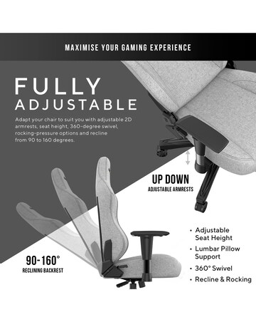 AndaSeat Phantom 3 Premium Gaming Chair - Grey Fabric