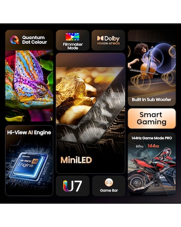 Hisense 55U7QTUK 55in Mini-LED 4K Ultra HD HDR Smart TV
