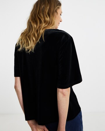 Velvet Bow Front Angel Sleeve Top