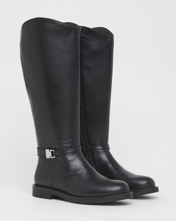 Jemimah Leather Knee High Riding Boots - Extra Wide Fit (EEE) & Curvy Calf