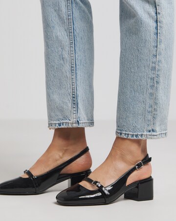 Heavenly Soles Analise Block Heel Slingback Mary Jane - Extra Wide Fit (EEE)