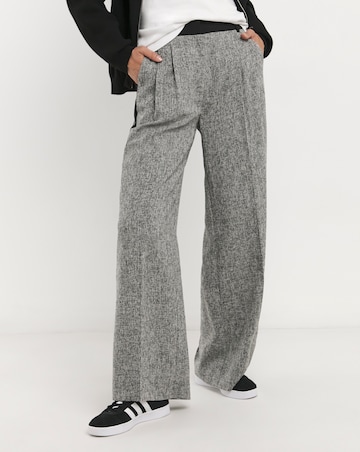 Grey Side Stripe Wide Leg Trousers