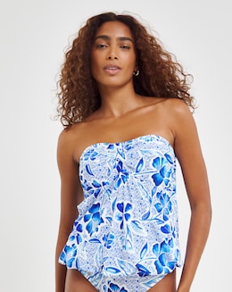 MAGISCULPT Medium Control Floral Print Bandeau Blouson Top