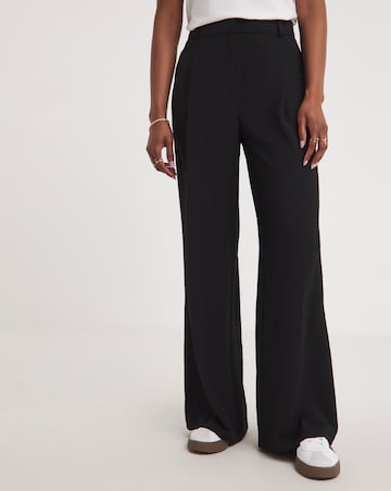 Textured Pleated Wide Leg Trousers