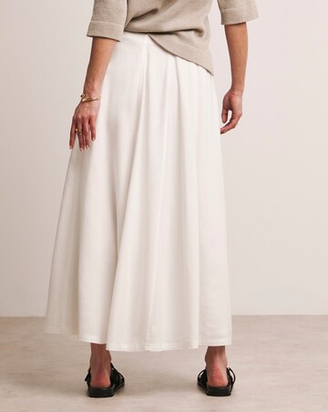 Anthology White Linen Seam Detail Maxi Skirt