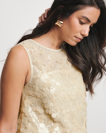 Joanna Hope Sequin Shell Top