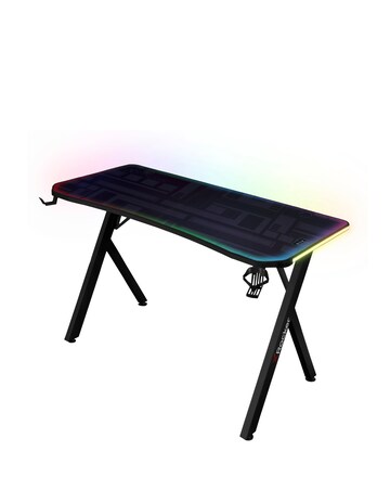 X Rocker Lumio Compact Gaming Desk with 3-Sided App-Controlled LED Lighting