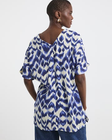 Printed Textured Crinkle Tunic Top