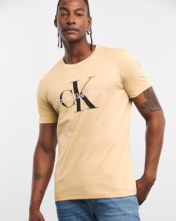 Calvin Klein Jeans Large Logo Pale Khaki T-shirt