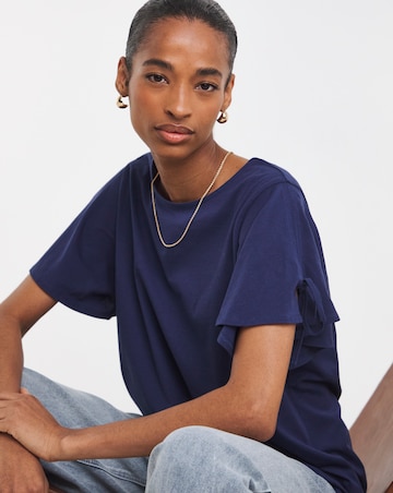 Crew Neck Tie Sleeve T-Shirt