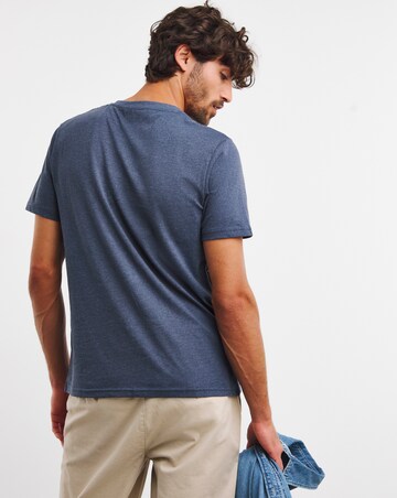 Pure Cotton V Neck T-Shirt- Denim Marl